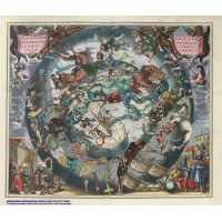 Hărți celeste imprimate pe hârtie manuală-Hemisphaerium Scenographicum Australe coeli - A3