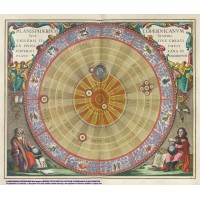 Hărți celeste imprimate pe hârtie manuală-Planisphaerium Copernicanum sive systema universi - A3